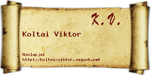 Koltai Viktor névjegykártya